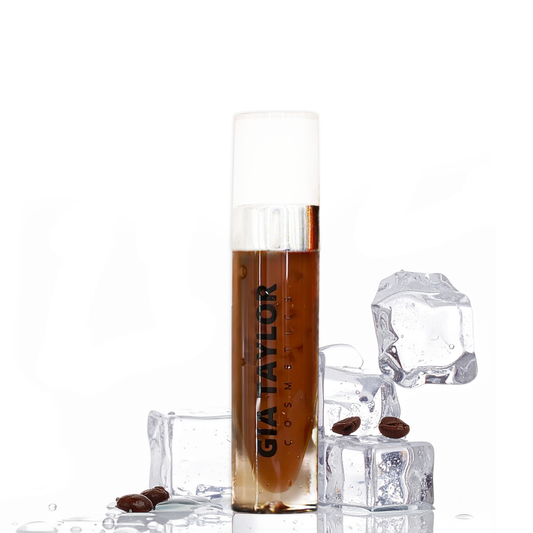 Iced Coffee Lip Gloss by Gia Taylor a Clear High-Shine Lip Gloss with Coffee Scent