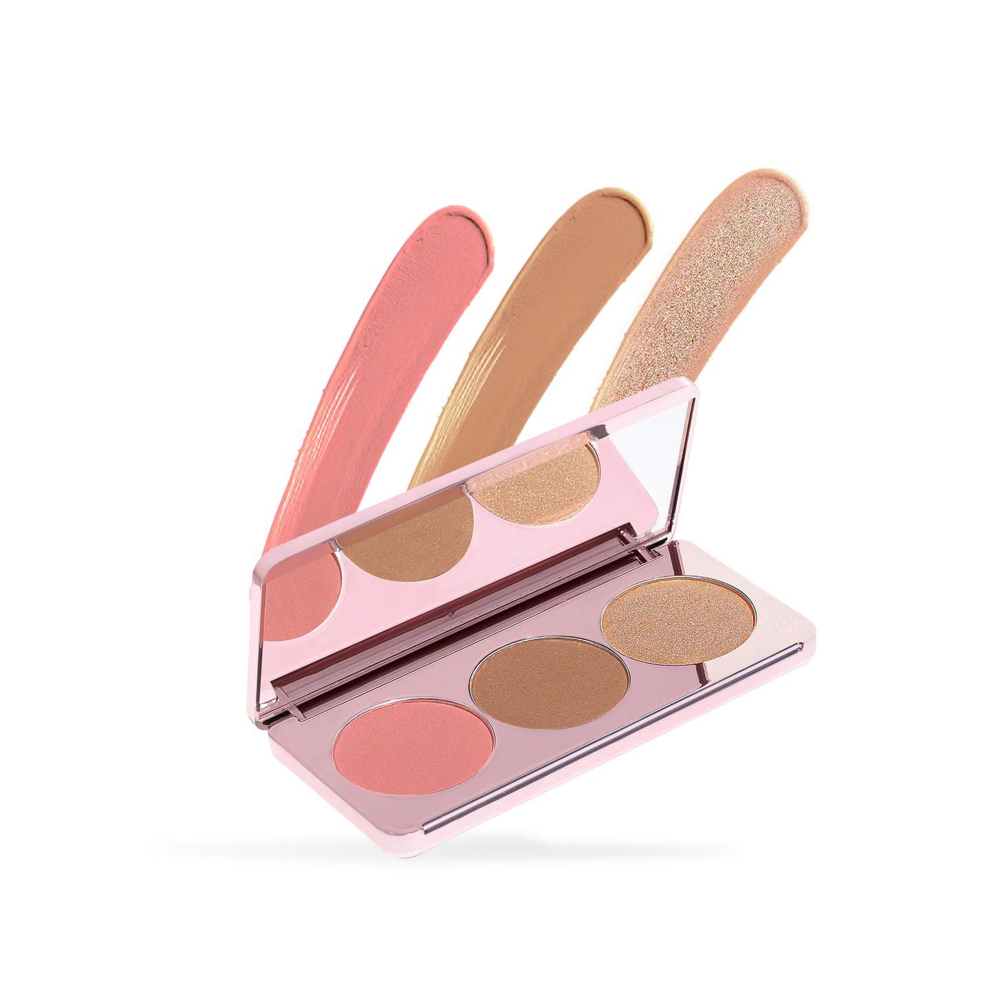 Girlactik Blush Me & Glow Face Palette with three shades for a radiant and glowing makeup look