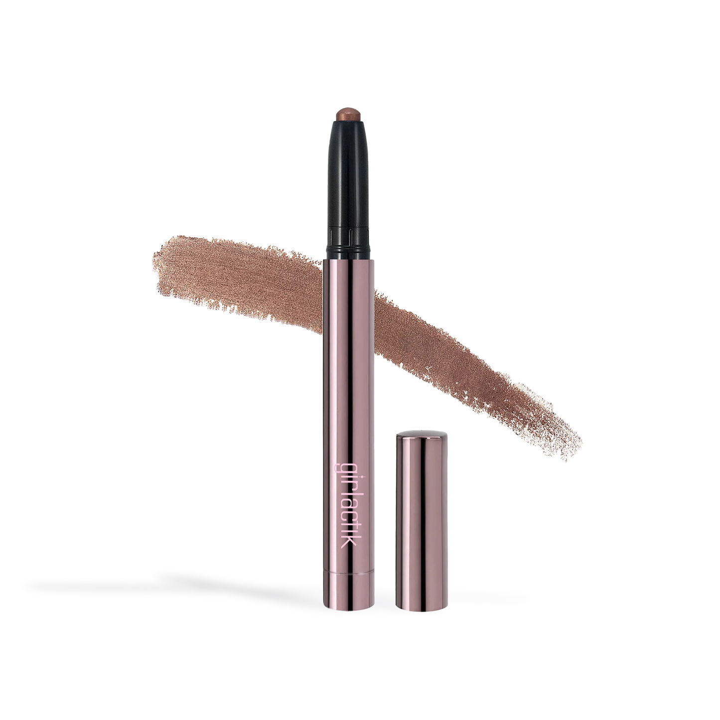 Girlactik shadow stick eyeshadow in metallic rose gold shade with twist-up applicator by Innovate the Label