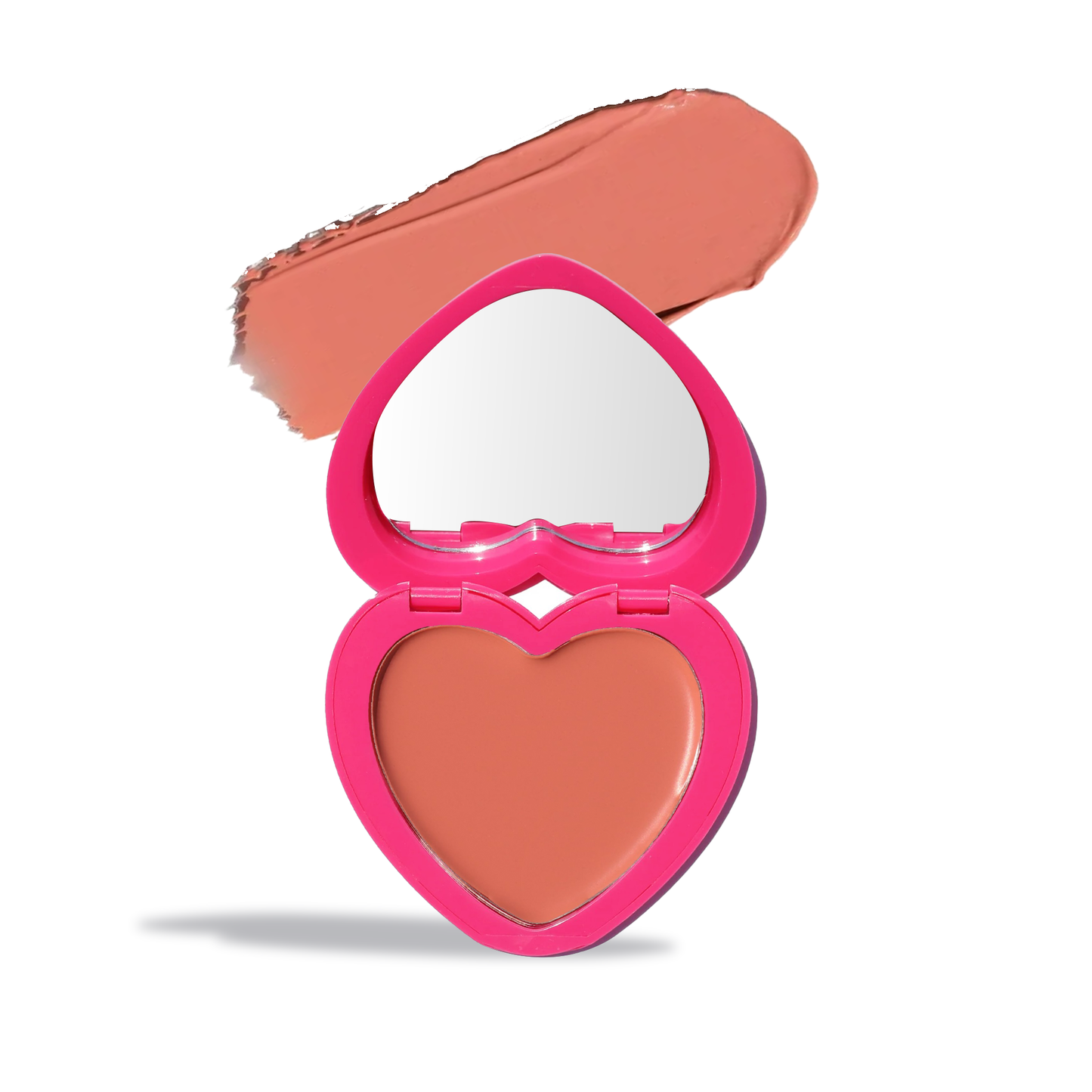Innovate the Label Half Caked cheek and lip tint blush in a heart-shaped pink compact with mirror