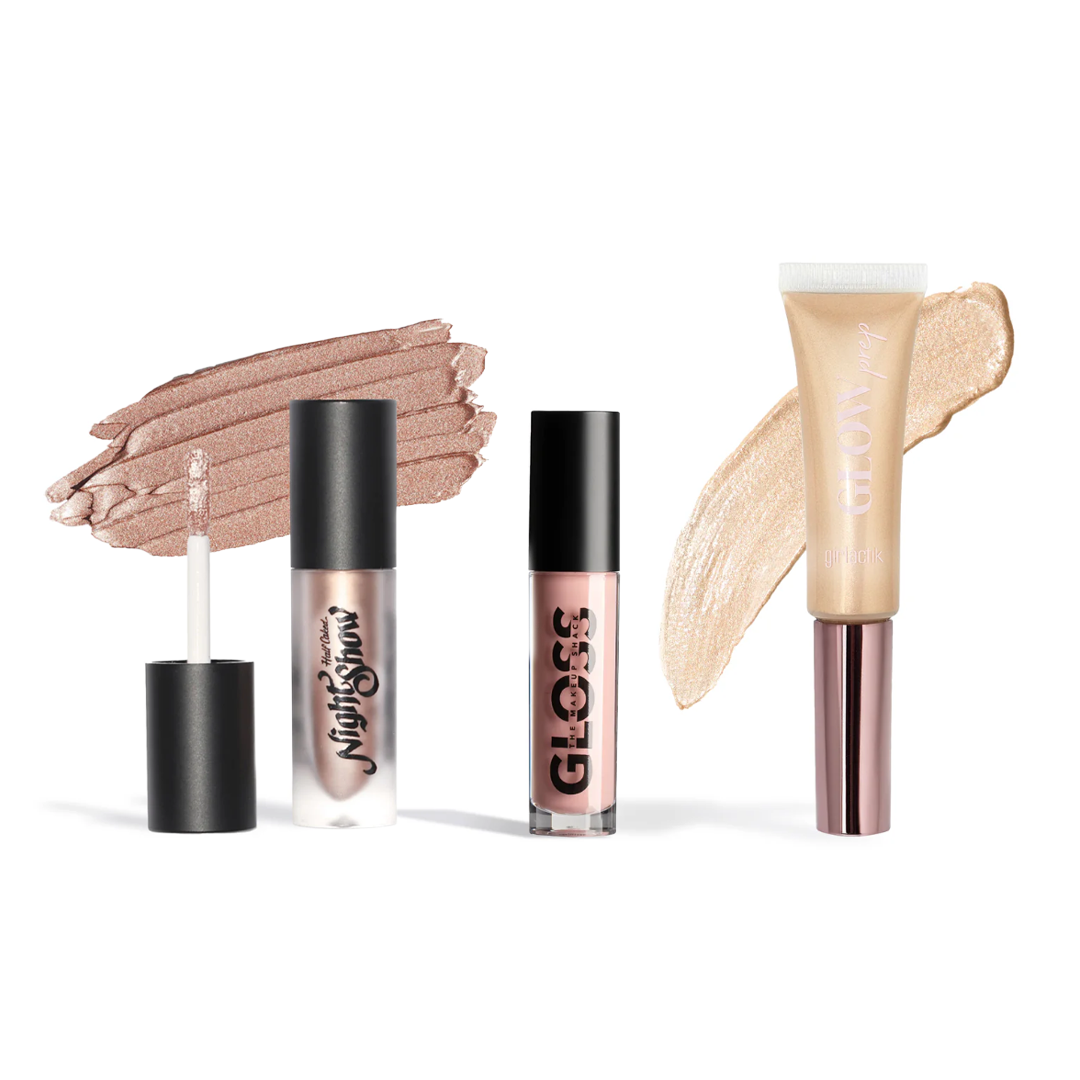 Fast Bundle lip gloss, shimmering eyeshadow, and highlighter to build your own beauty bundle