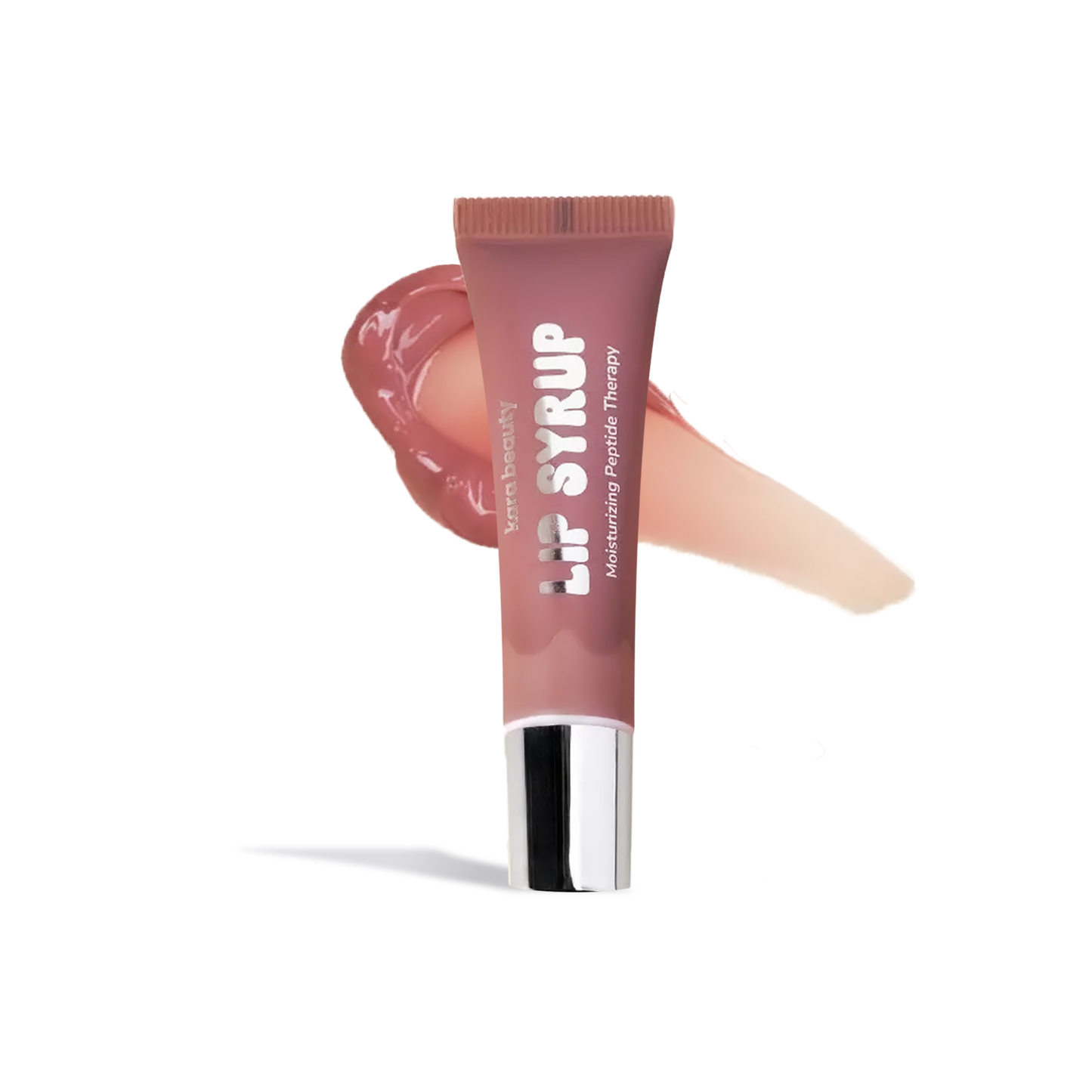 Innovate the Label moisturizing peptide lip gloss in mauve shade with smooth, glossy texture