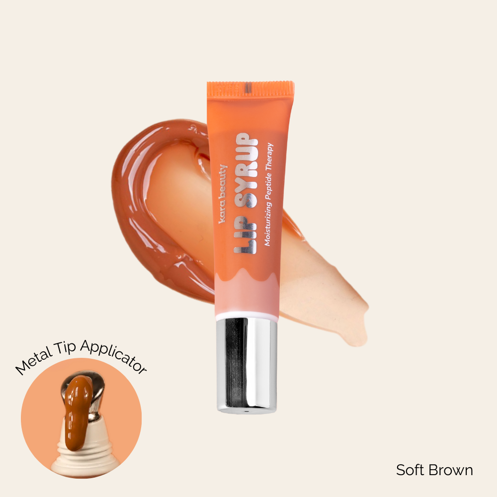 Innovate the Label moisturizing peptide lip gloss in soft brown with metal tip applicator
