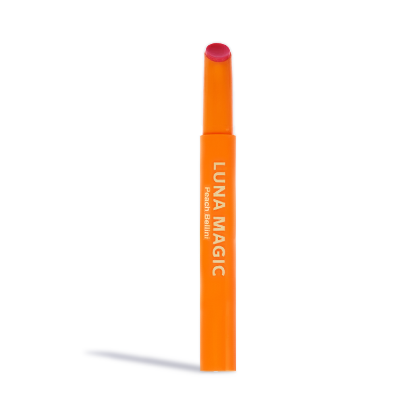 Innovate the Label Luna Magic Peach Lip Gloss from affordable lip revival kit in a slim orange tube