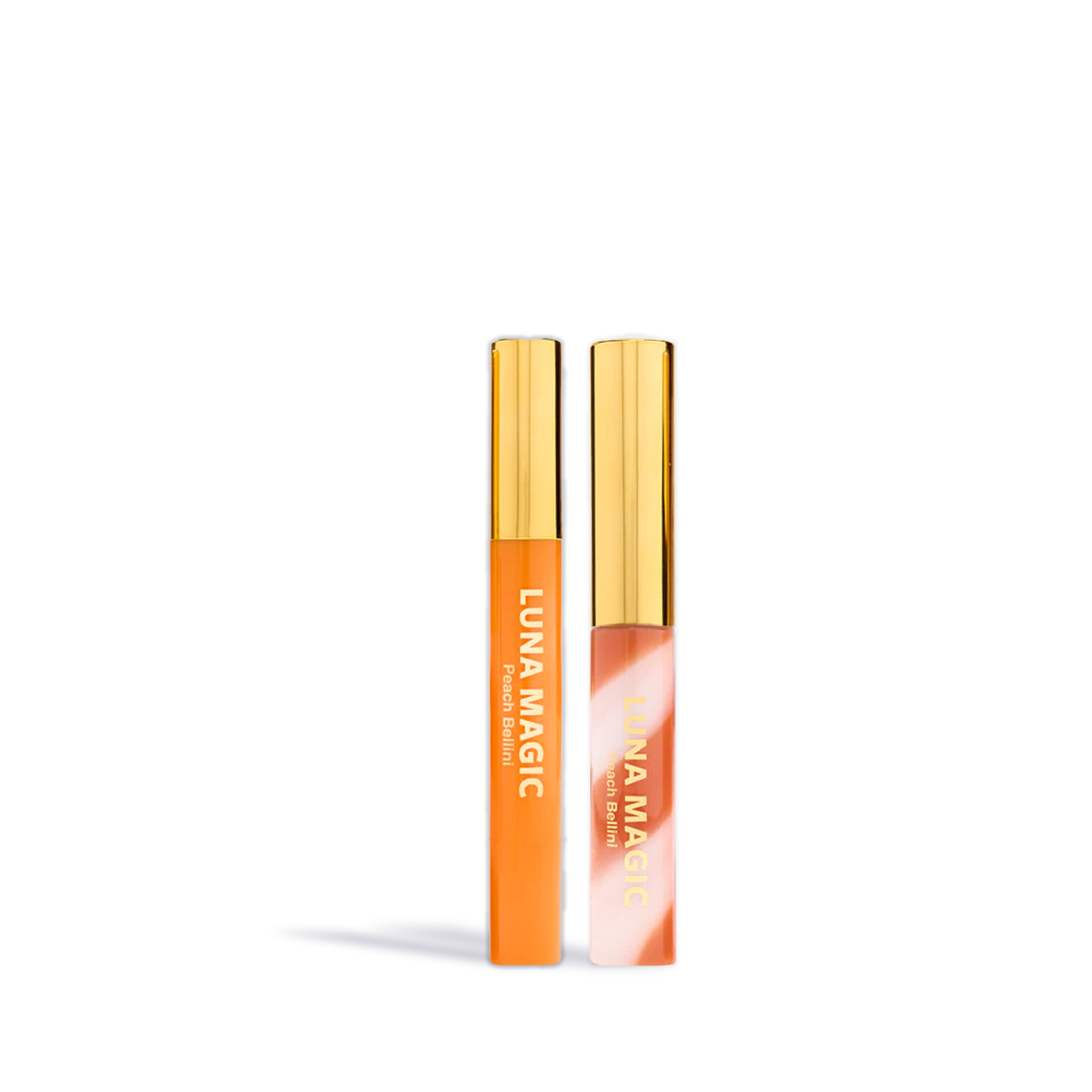 Innovate the Label affordable lip revival kit with Luna Magic peach and clear lip gloss tubes with gold caps