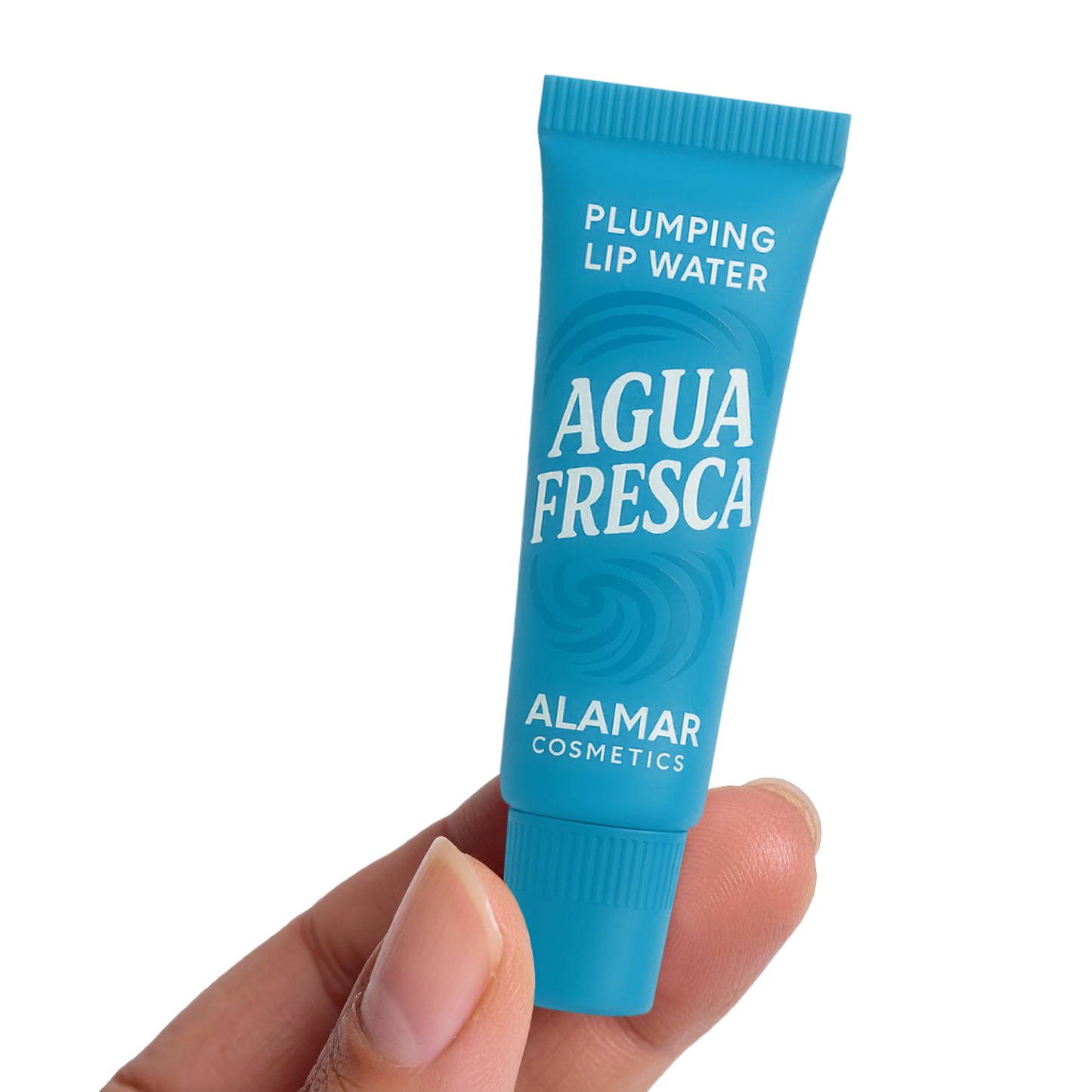 Agua Fresca Plumping Lip Water in a teal tube, perfect for a makeup bundle for beauty lovers