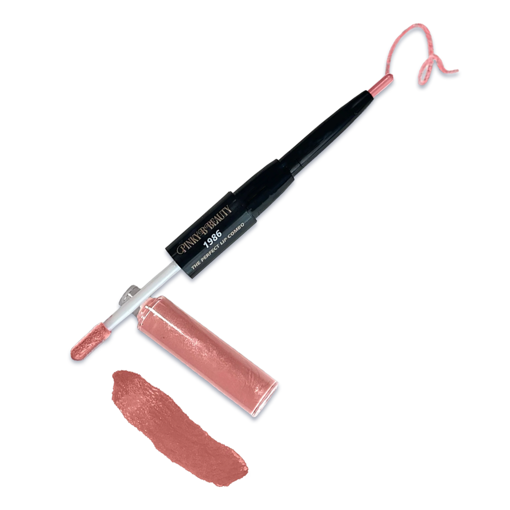 Innovate the Label Pinky B Beauty Lip Duo with pink lip gloss and liquid lipstick applicator