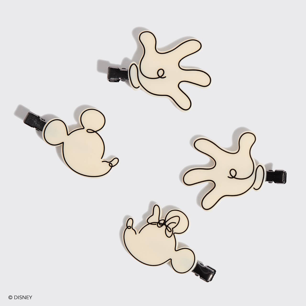 Kitsch X Mickey & Minnie Recycled Creaseless Clips 4pc Set