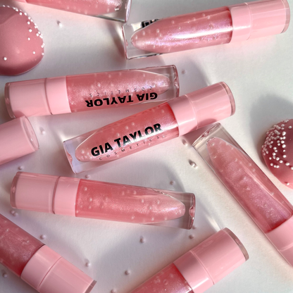 Cake Pop Lip Gloss by Gia Taylor Pink Iridescent Lip Gloss with Vanilla Cake Scent