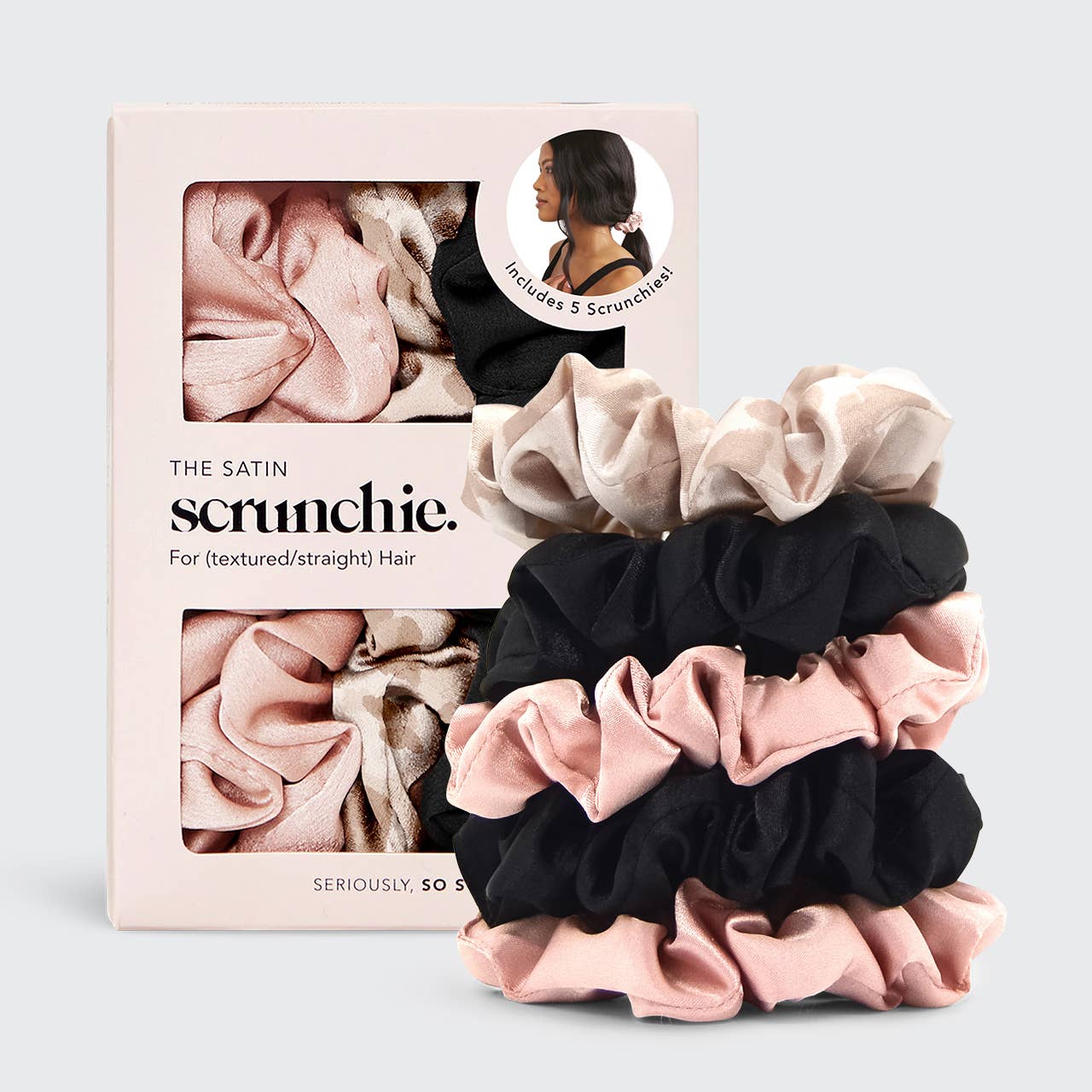 Kitsch Satin Beauty Sleep Scrunchies 5pc in Assorted Colors