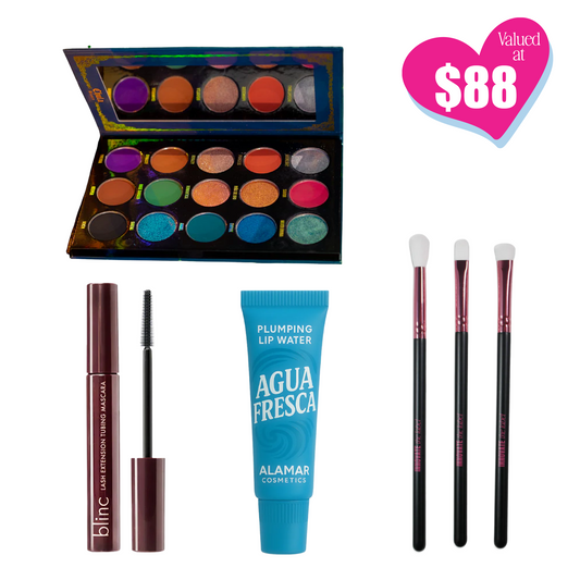 Divina Bundle  Palette + Brush Set + Lip Plumper + Mascara