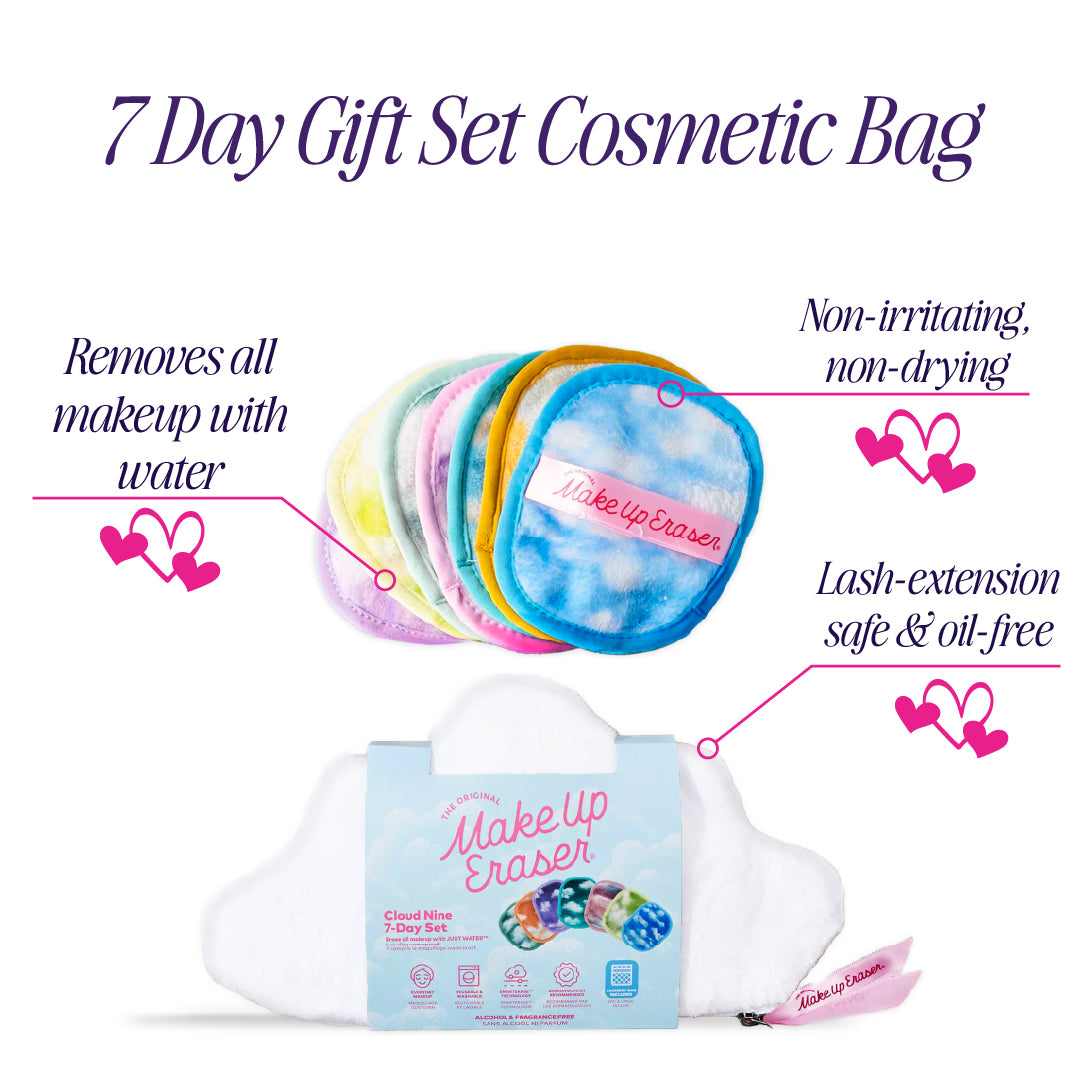 Cloud Cosmetic Bag with Makeup Removing Towels by The Makeup Eraser