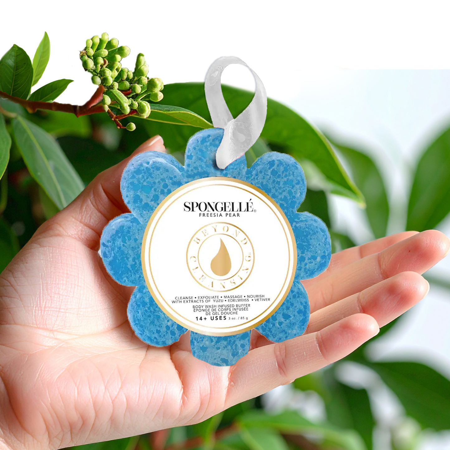 Spongelle Wildflowers Soap Sponges Body wash–infused sponge for a quick, luxe cleanse