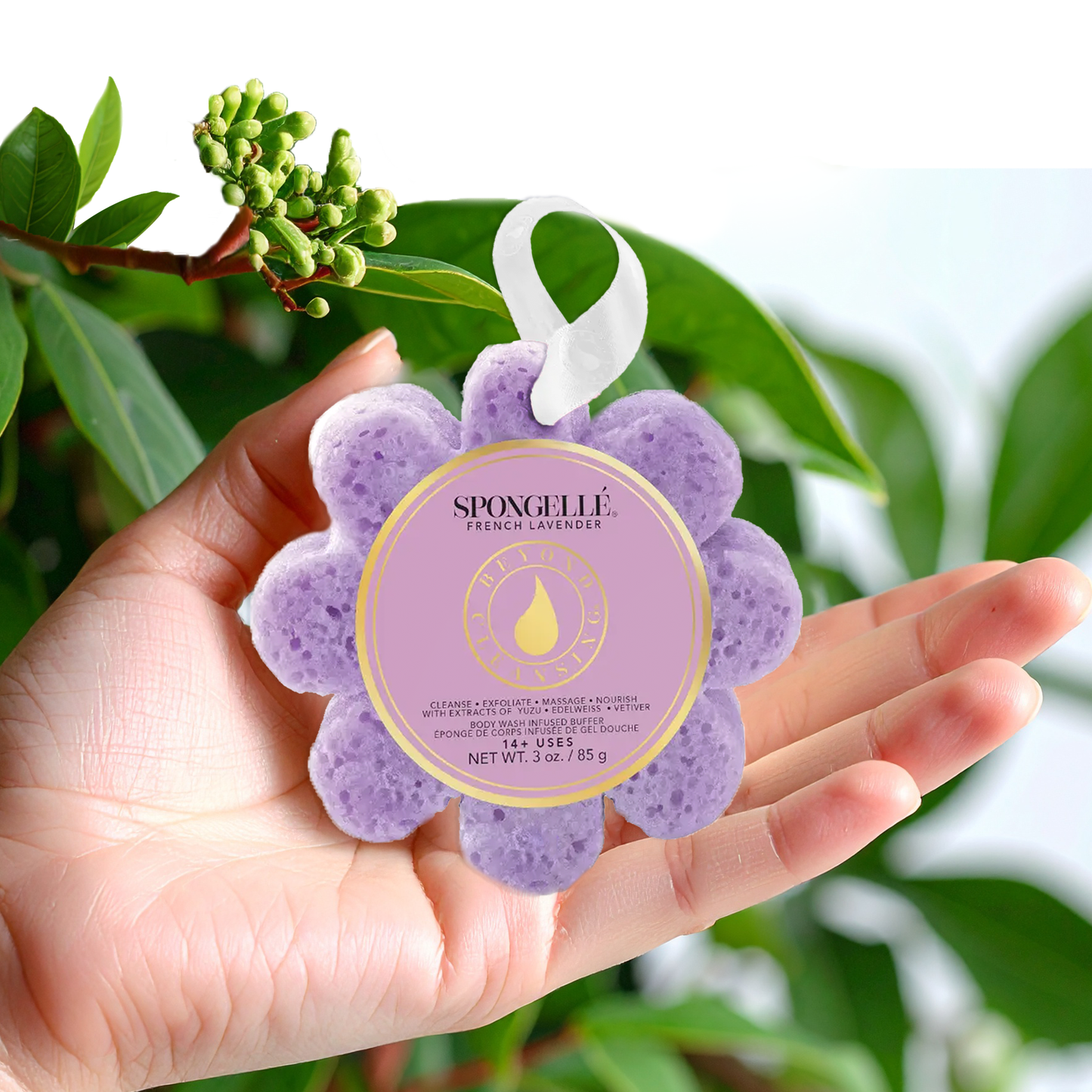 Spongelle Wildflowers Soap Sponges Body wash–infused sponge for a quick, luxe cleanse