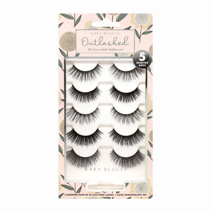 FT-08 Kara Beauty OUTLASHED 3D Faux Mink Lashes 5 PAIRS ASSORTED