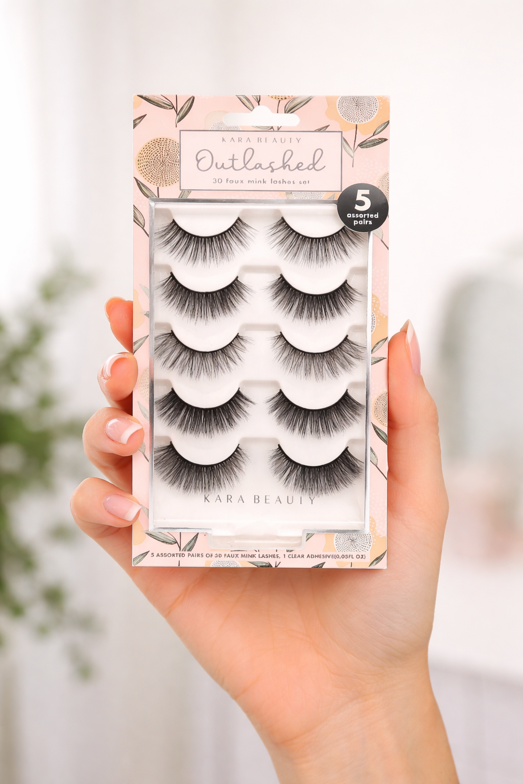 FT-08 Kara Beauty OUTLASHED 3D Faux Mink Lashes 5 PAIRS ASSORTED