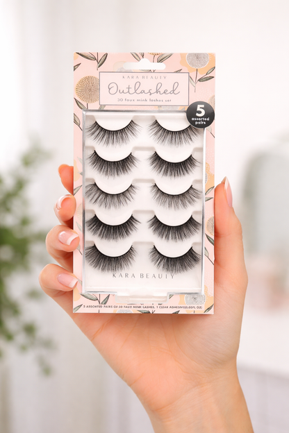 FT-08 Kara Beauty OUTLASHED 3D Faux Mink Lashes 5 PAIRS ASSORTED