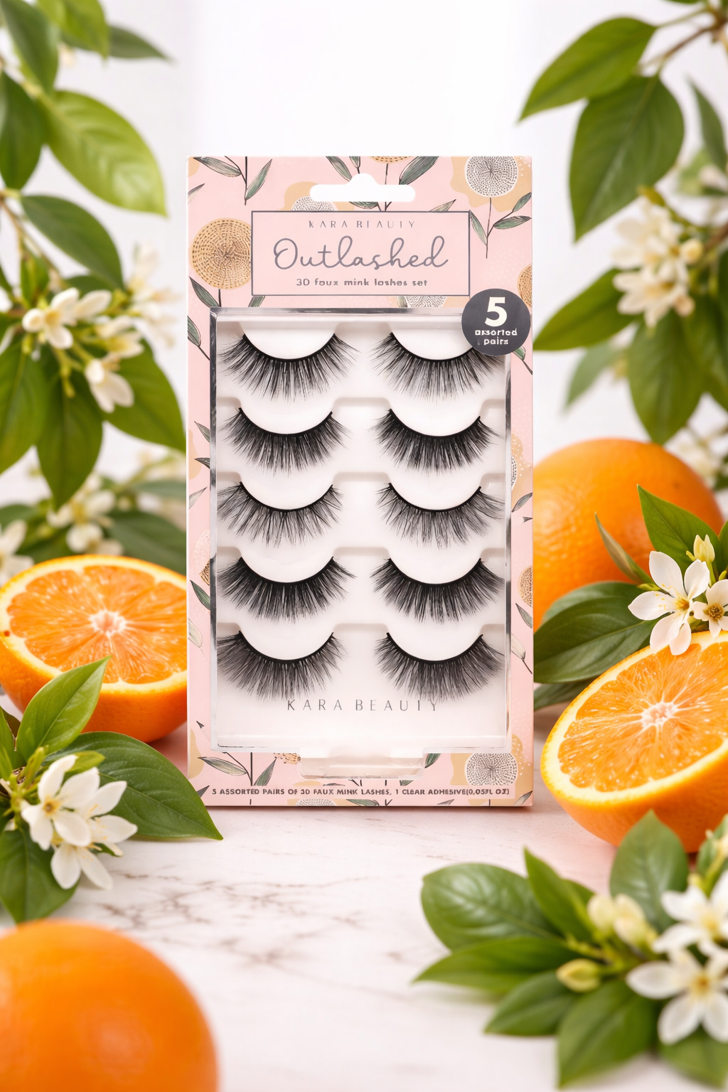 FT-08 Kara Beauty OUTLASHED 3D Faux Mink Lashes 5 PAIRS ASSORTED