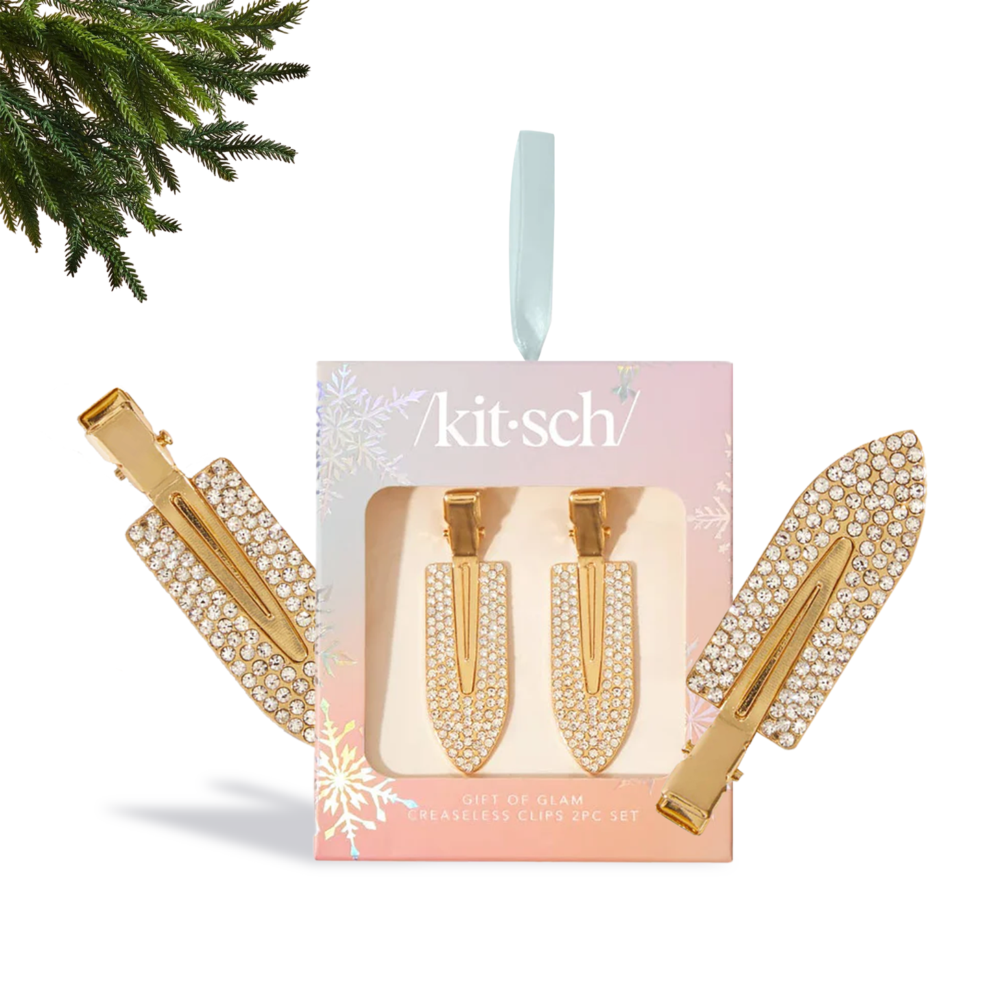 Kitsch Creaseless Clips 2pc Set with Rhinestones