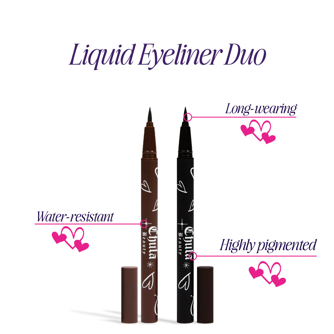 Long-Wear Liquid Eyeliner Duo by Chula Beauty