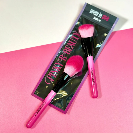 Pinky B Beauty Brush Duo Face & Contour Pretty in Pink 2-Piece Set