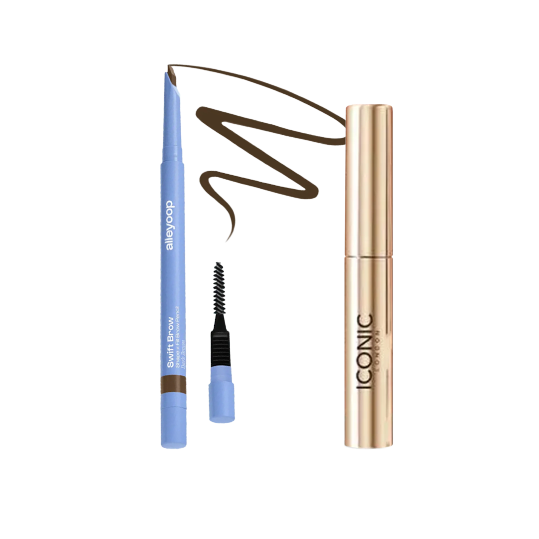 Fast Bundle 2 piece beauty bundle with brown eyebrow pencil and black mascara for eye makeup