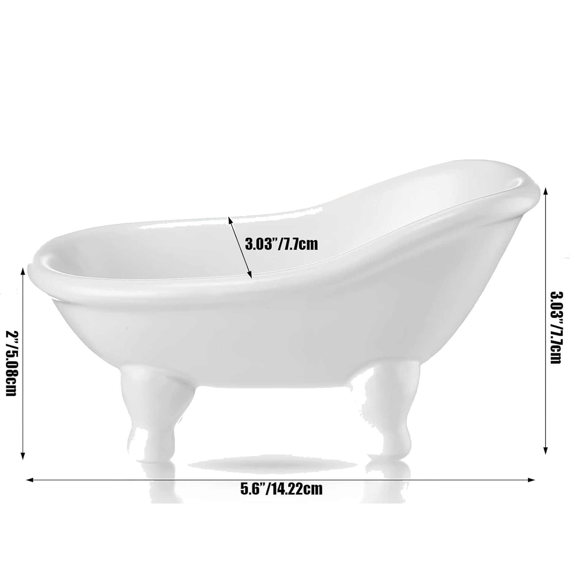 Innovate the Label white clawfoot bathtub soap dish for beauty bars ceramic holder for bathroom sink
