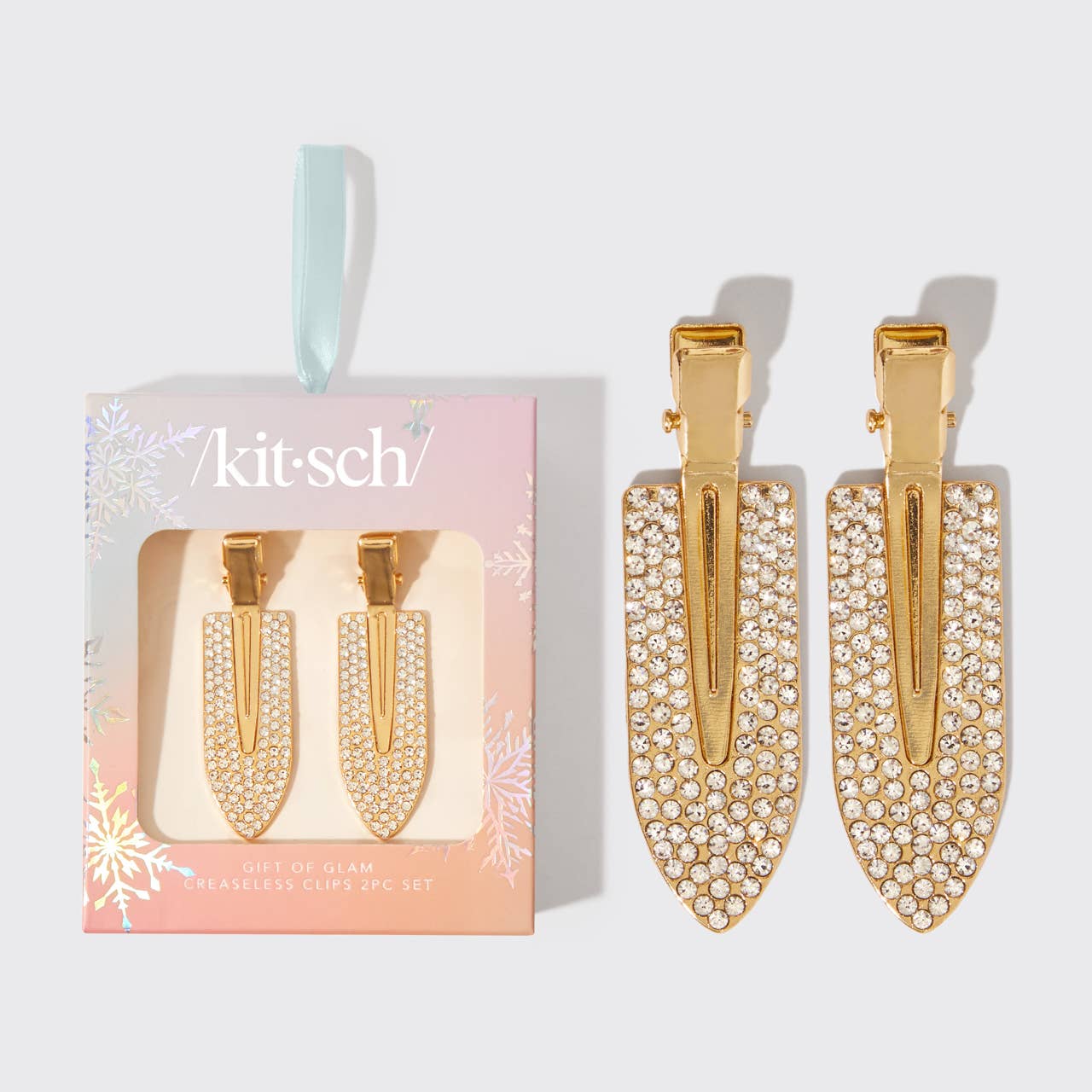 Kitsch Creaseless Clips 2pc Set with Rhinestones