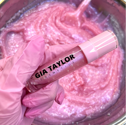 Cake Pop Lip Gloss by Gia Taylor Pink Iridescent Lip Gloss with Vanilla Cake Scent