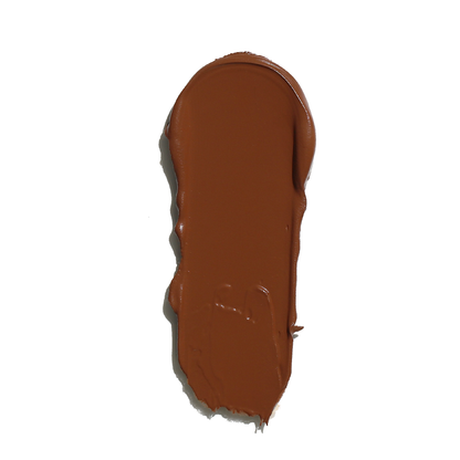Innovate the Label cream bronzer for face swatch in deep warm brown shade on white background