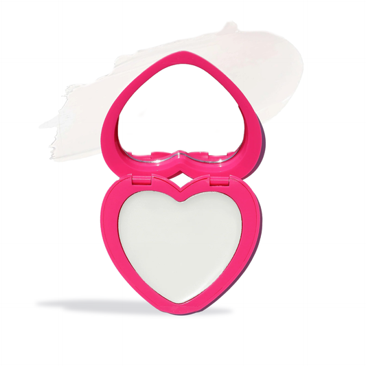 Innovate the Label Beauty Bundles cream highlighter makeup in heart-shaped pink compact with mirror