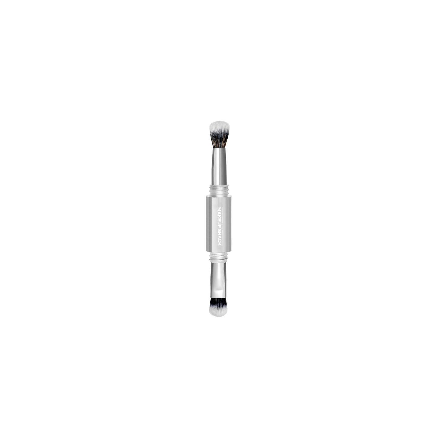 The Makeup Shack 4 in 1 travel makeup brush with dual-ended soft bristles for easy makeup application