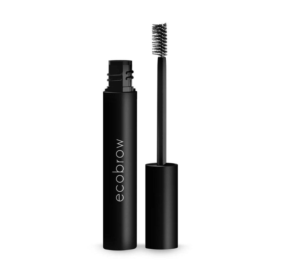 Innovate the Label clear eyebrow gel with spoolie brush in sleek black packaging for precise brow styling