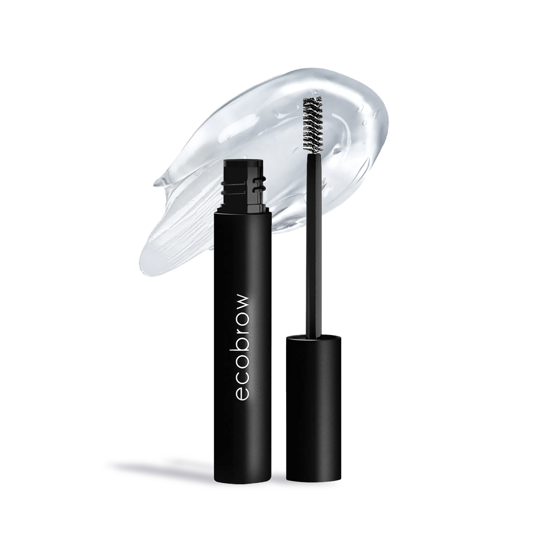 Innovate the Label clear eyebrow gel with black tube and spoolie brush for natural brow styling