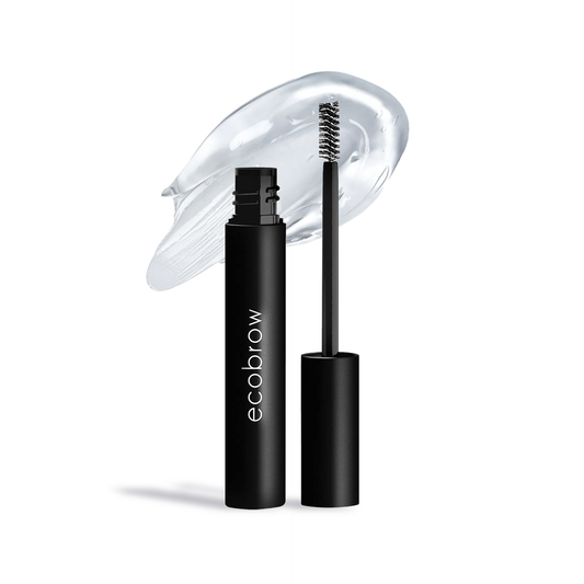 Innovate the Label clear eyebrow gel with black tube and spoolie brush for natural brow styling