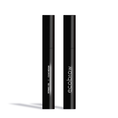 Innovate the Label clear eyebrow gel in sleek black tube packaging for natural brow styling