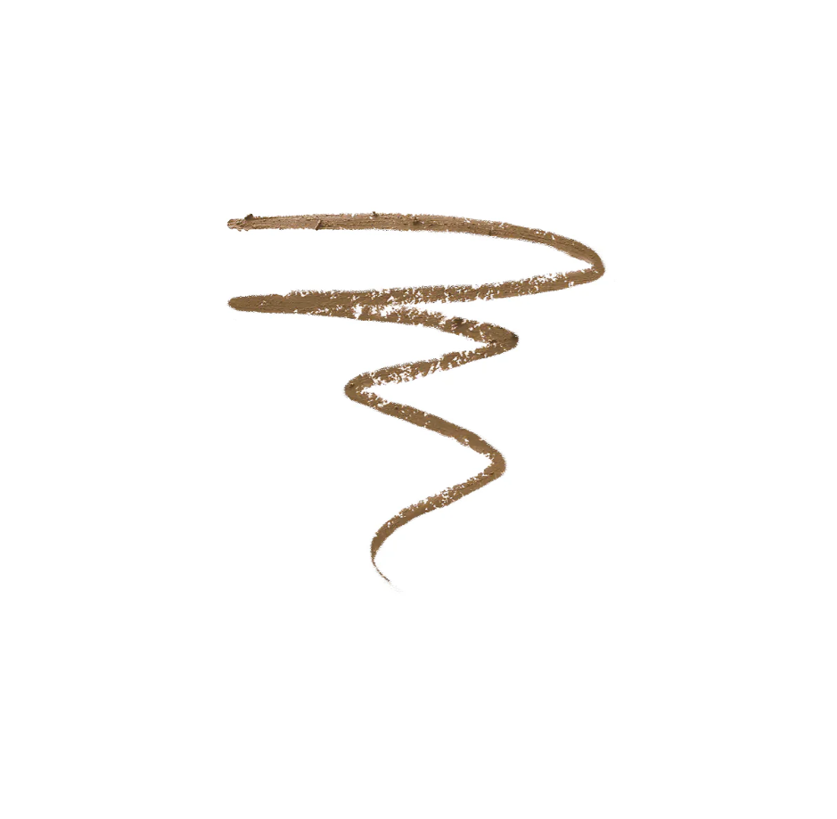 Light brown eyebrow pencil swatch showing smooth, natural color stroke on white background