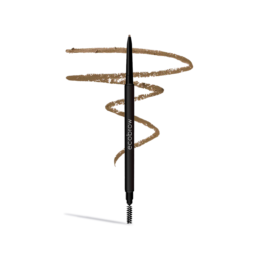 Innovate the Label light brown eyebrow pencil with spoolie brush and smooth color stroke