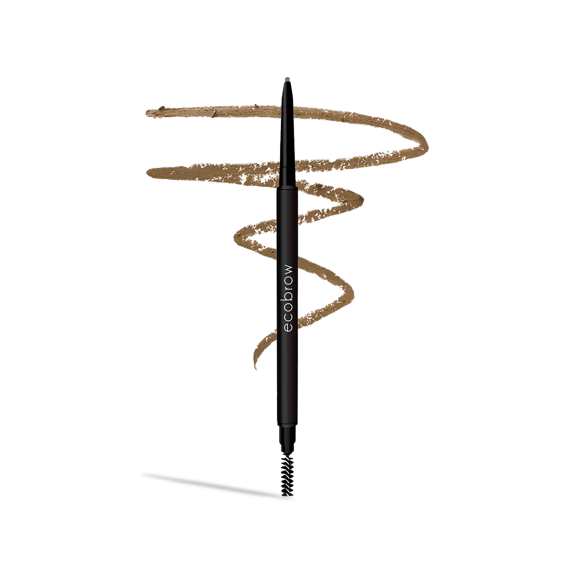 Innovate the Label light brown eyebrow pencil with spoolie brush and smooth color stroke