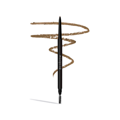 Innovate the Label light brown eyebrow pencil with spoolie brush and smooth color stroke