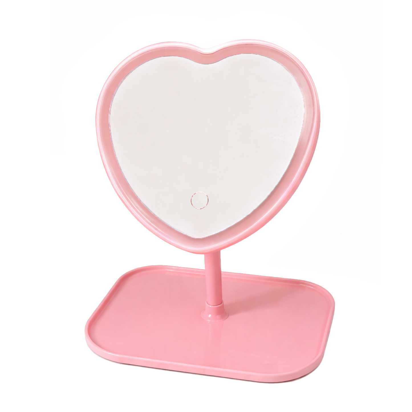 Love Yourself! Heart Shaped Tabletop LED Mirror
