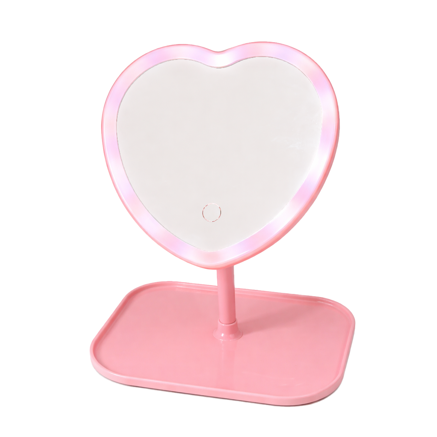 Love Yourself! Heart Shaped Tabletop LED Mirror