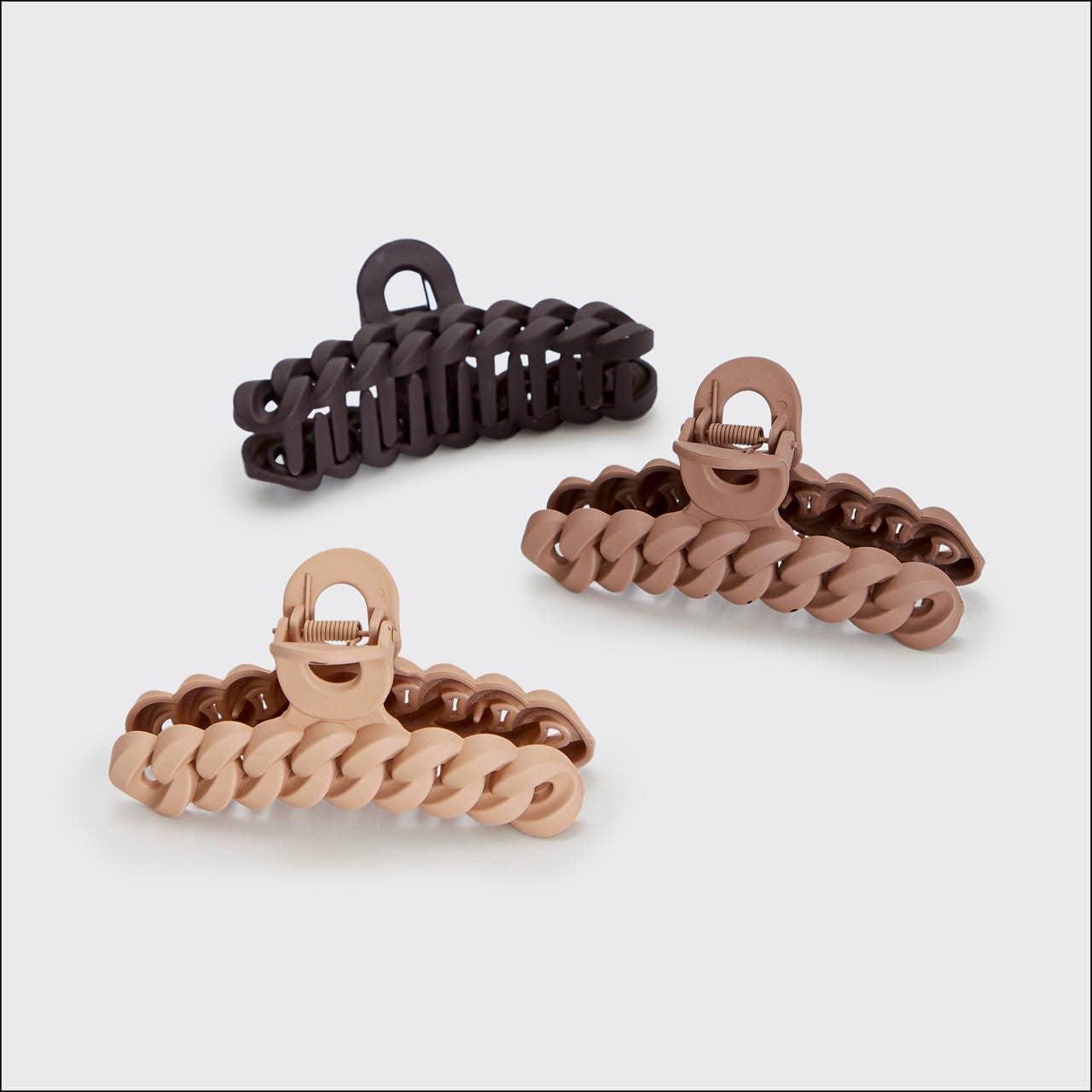 Kitsch Chain Claw Clip 3pc Set in Neutral Colors