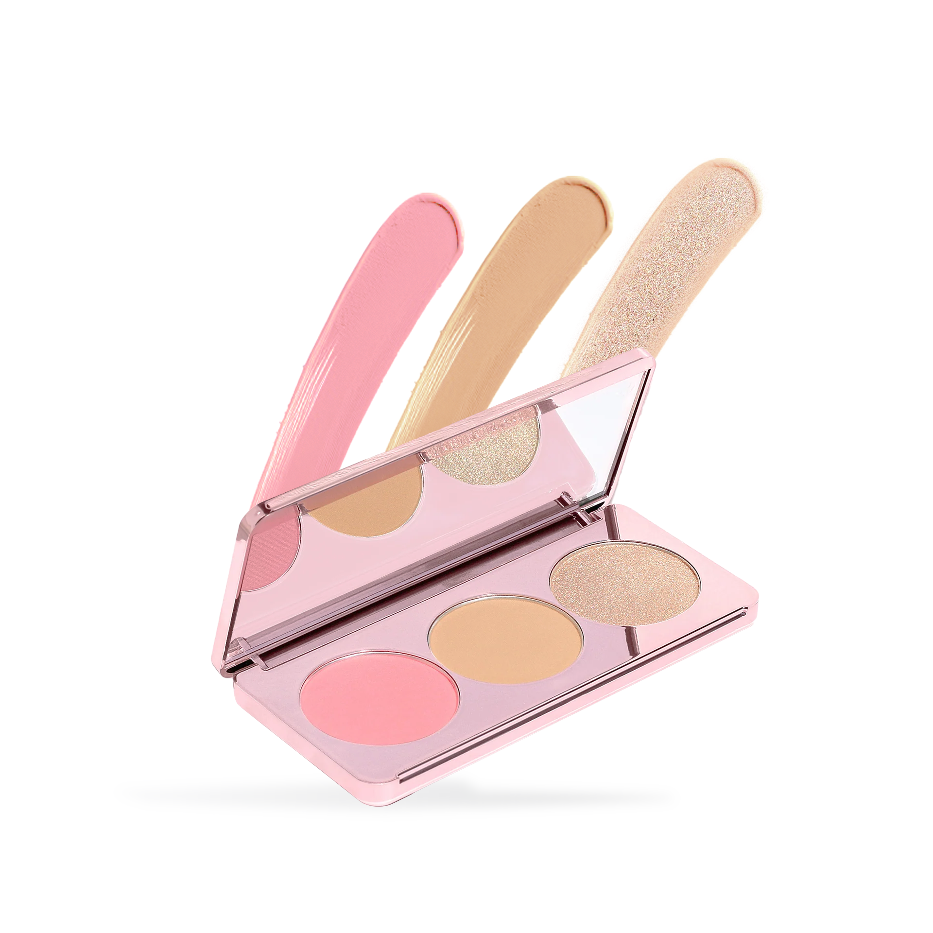 Girlactik Blush Me & Glow Face Palette with three shades for a radiant finish
