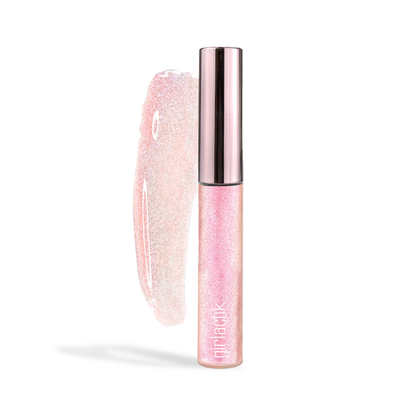 Girlactik Lip Pearls Glosser in shiny pink with iridescent shimmer for glossy lips