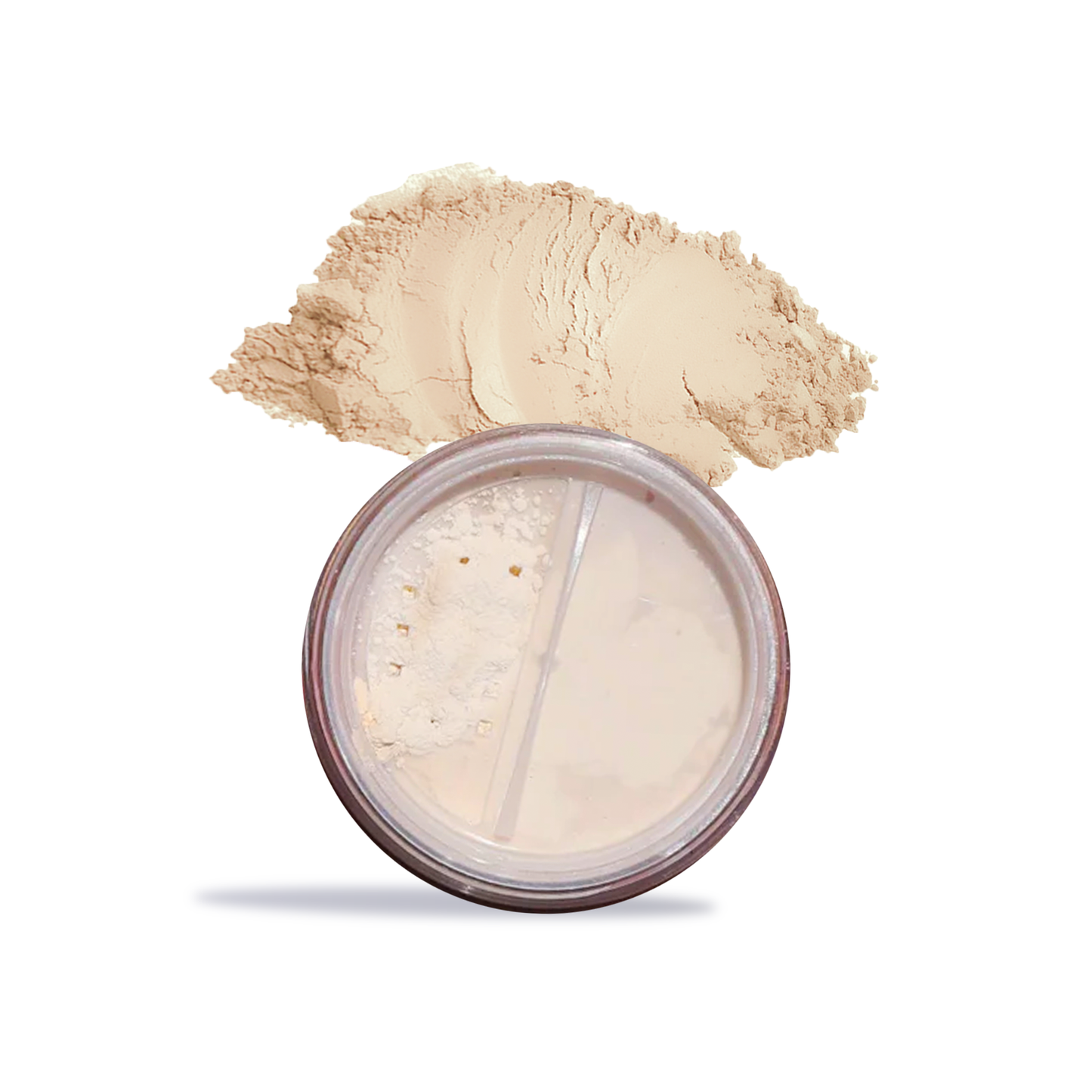 Innovate the Label translucent setting powder for makeup with loose finely milled powder in container