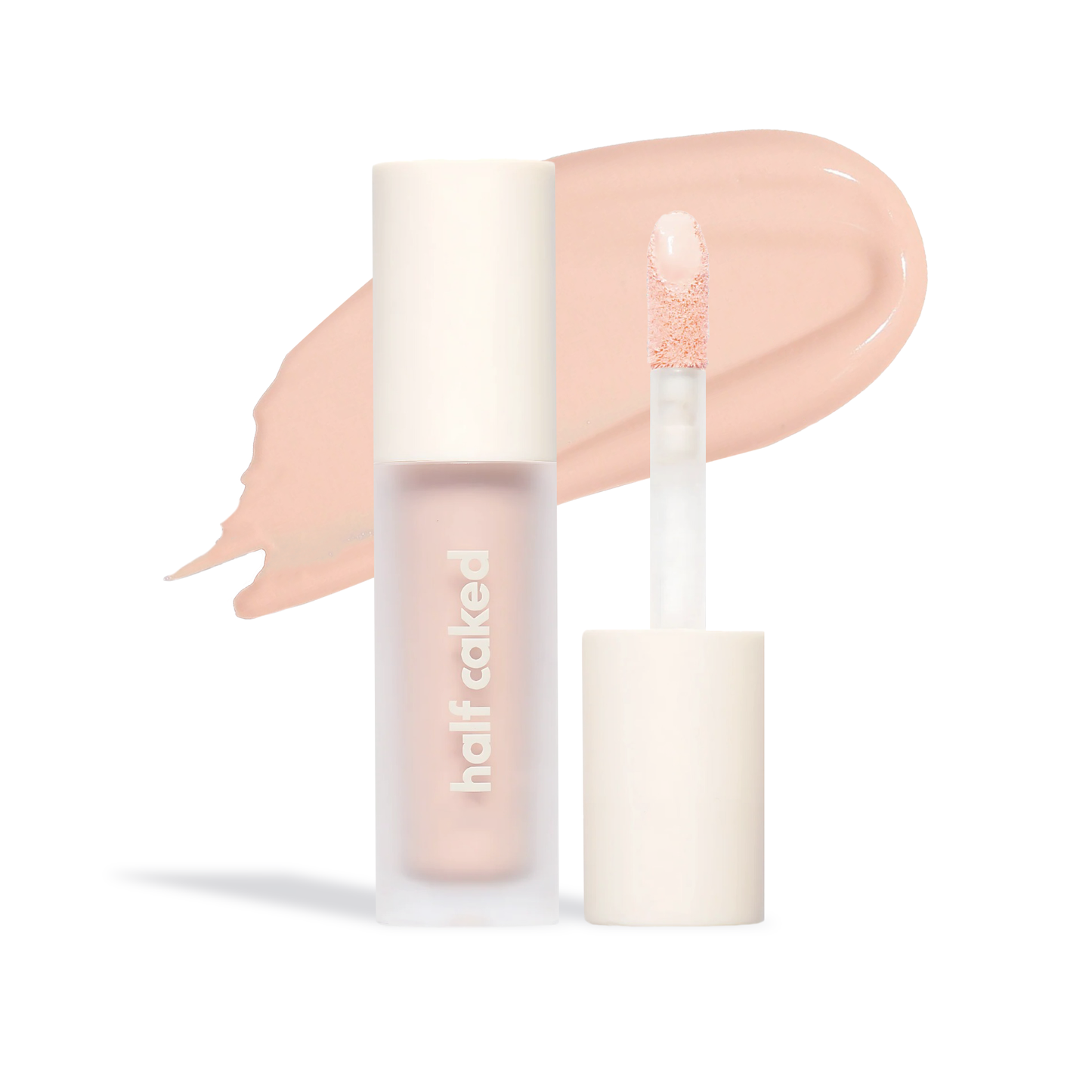 Innovate the Label concealer half caked with applicator and swatch under eye brightener for dark circles