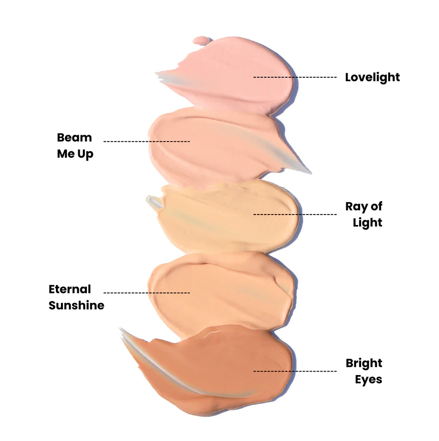 Innovate the Label concealer shades swatched with under eye brightener for dark circles