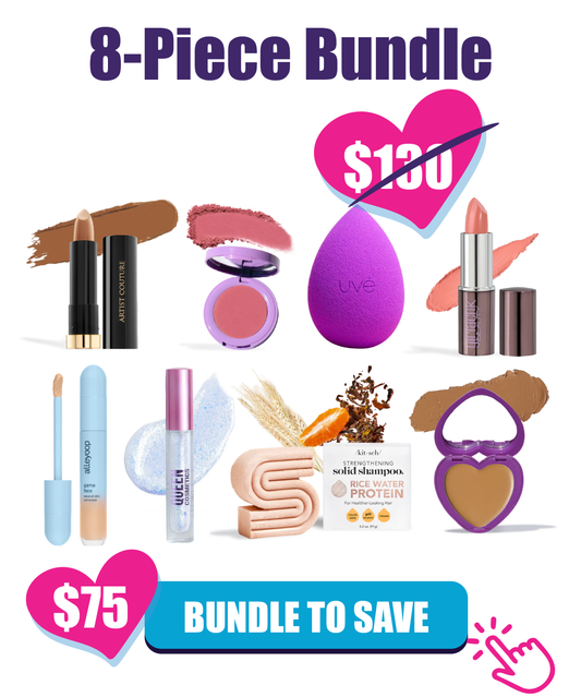 Innovate the Label 8-piece beauty bundle gift box with makeup and skincare products on sale