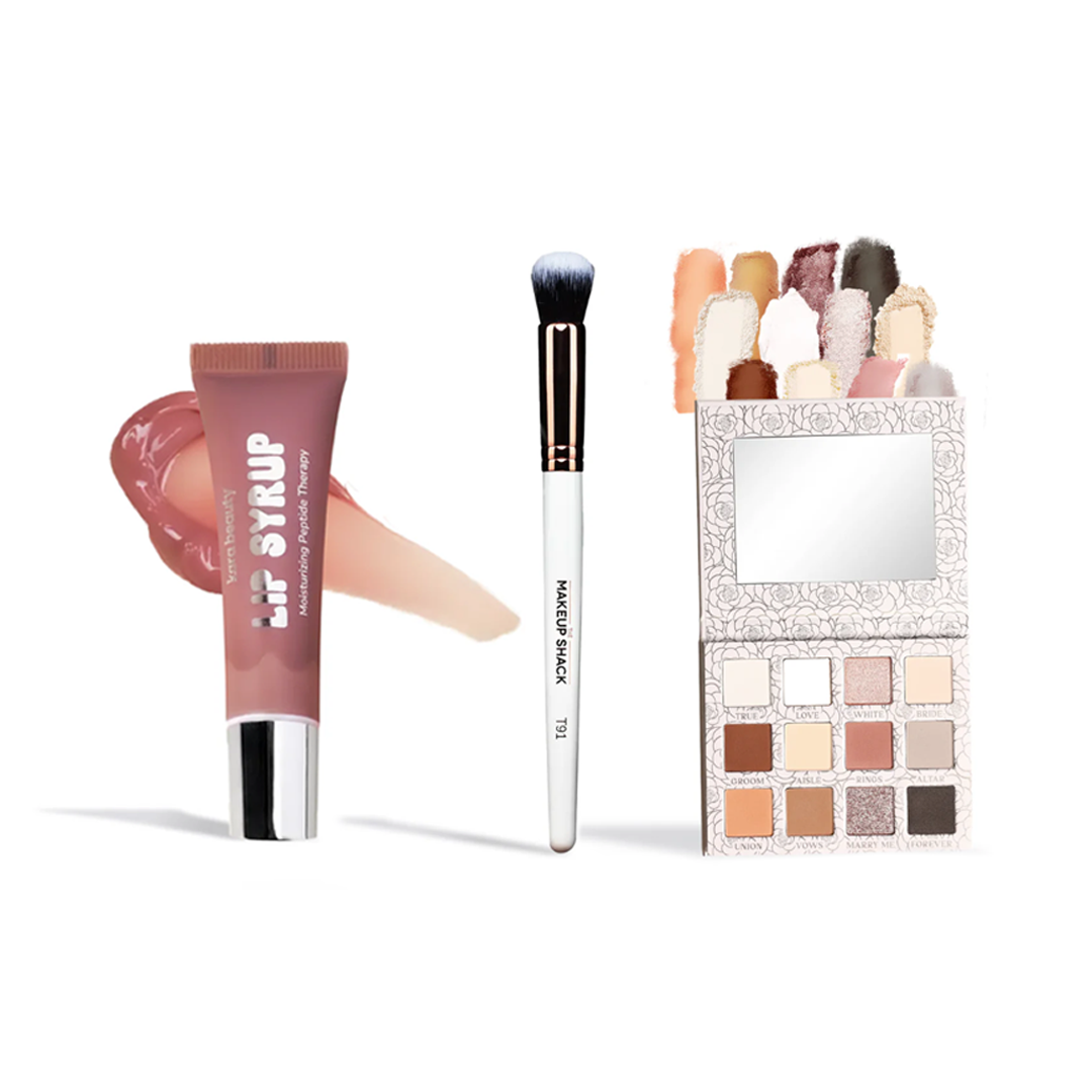 Build your own beauty bundle with lip syrup, makeup brush, and eyeshadow palette by Fast Bundle